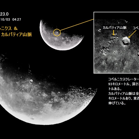 月面コペルニクスクレーター＆カルパティア山脈