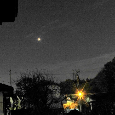 明け方の金星とスピカ
