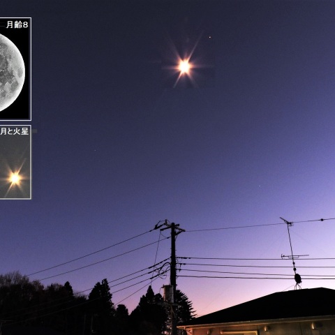 月と火星が近づく