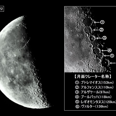 月面観察（月齢22）