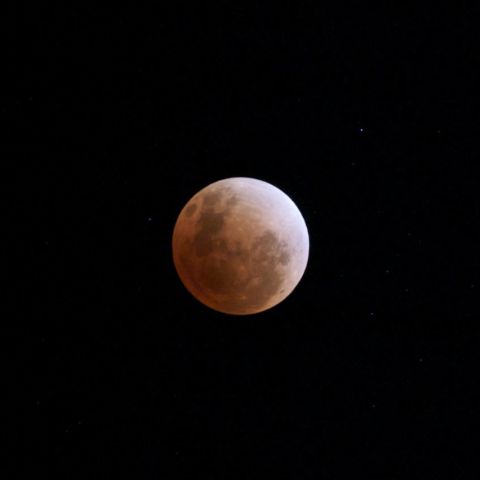 皆既月食と周辺の星