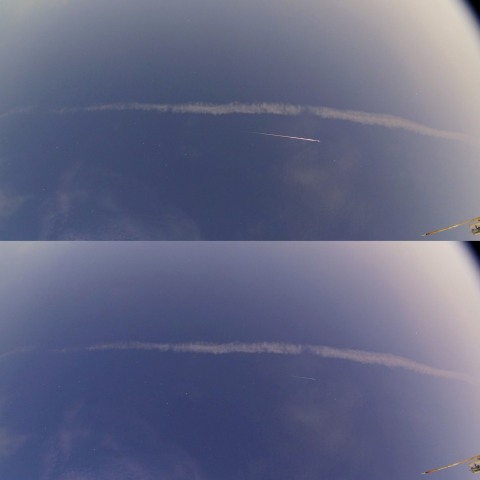 ペルセウス座流星群 火球と流星痕