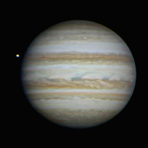 11/5の木星と衛星イオ