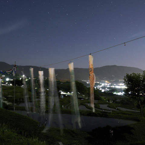 姨捨の棚田と北斗七星