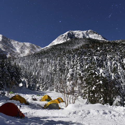 月明かりの阿弥陀岳