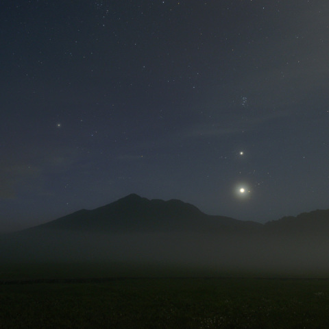 燧岳と金星、木星