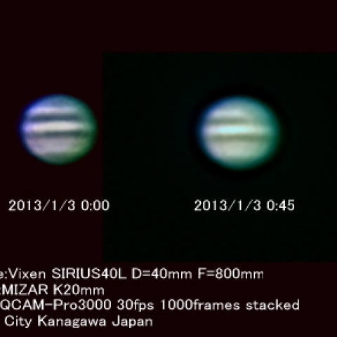 4cm屈折による木星（2013/1/3）