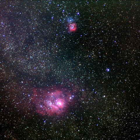 三裂星雲と干潟星雲