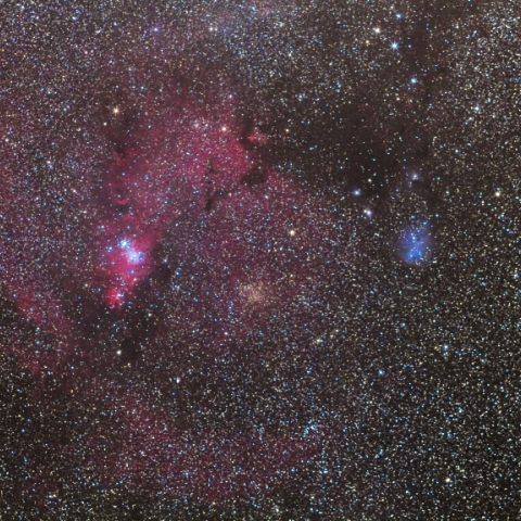 クリスマスツリー星団～かたつむり星雲付近