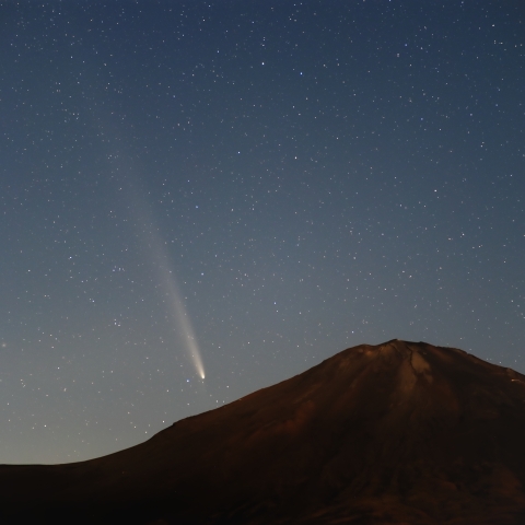 紫金山・アトラス彗星と富士山（2024/10/20）