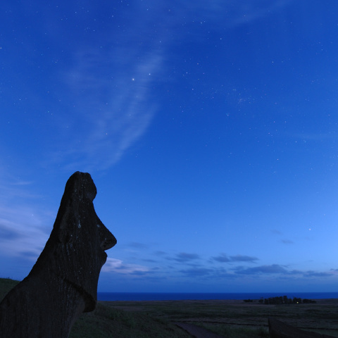 Night begins in Easter Island