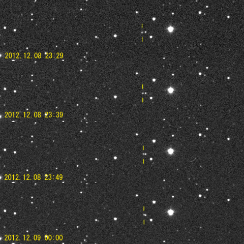 アイソン彗星（C/2012 S1)の移動の様子