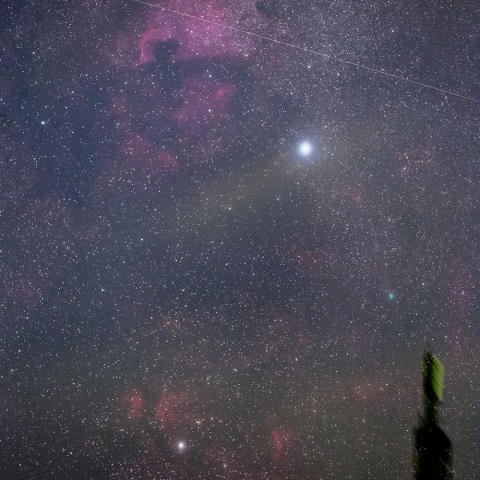 ジャック彗星とはくちょうの散光星雲、テレビ塔