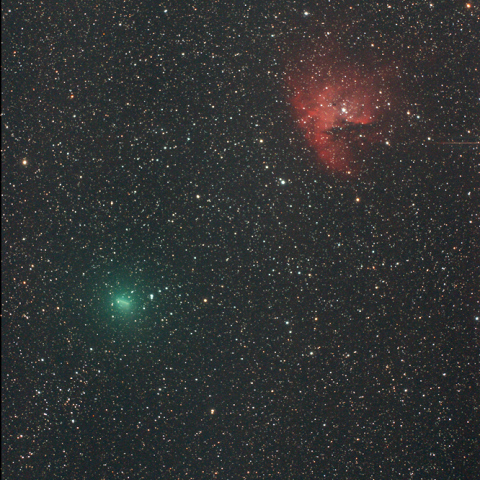 NGC281近傍通過中の103P/ハートレー2彗星