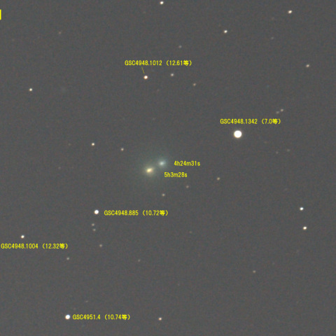 池谷・村上彗星の40分間の移動