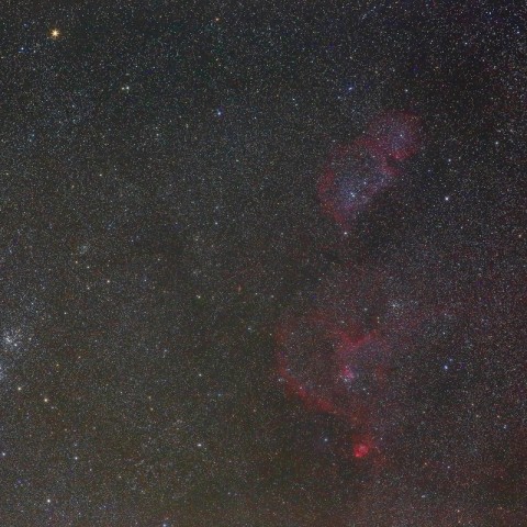 二重星団とハート星雲