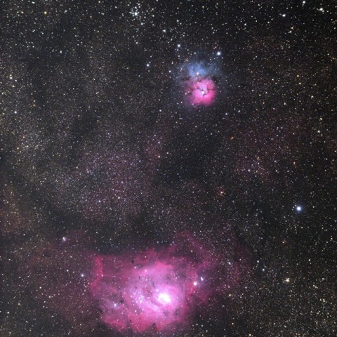 M8干潟星雲　M20三裂星雲