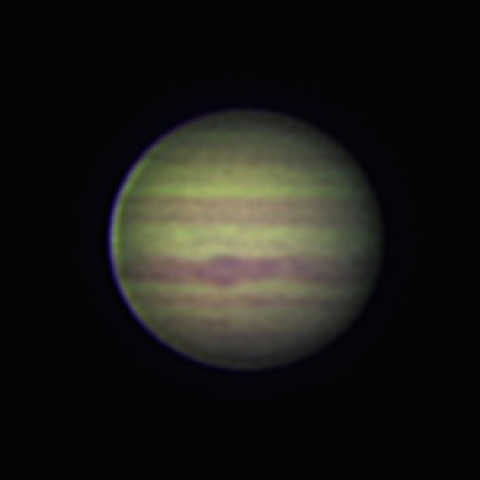 小口径（7.7cm）アクロマートで撮影した木星