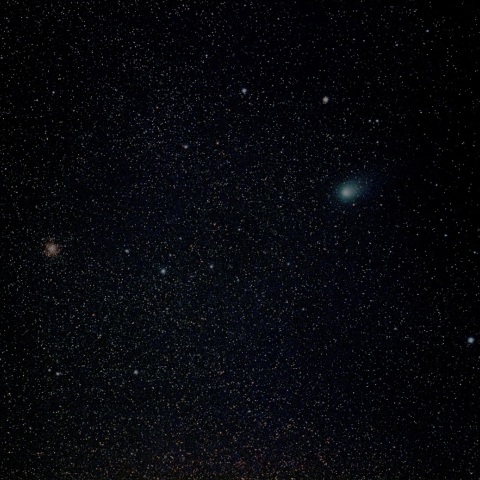 球状星団NGC6760とニアミスするリニア彗星
