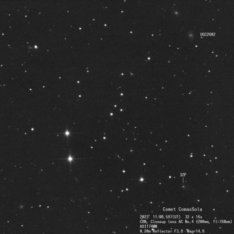 コマス・ソラ彗星(32P)と銀河