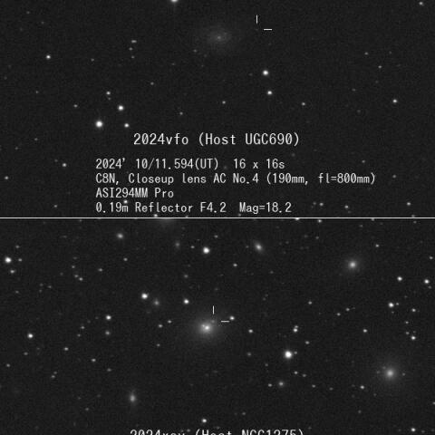 超新星2024vfo(UGC690)と2024xav(NGC1275)
