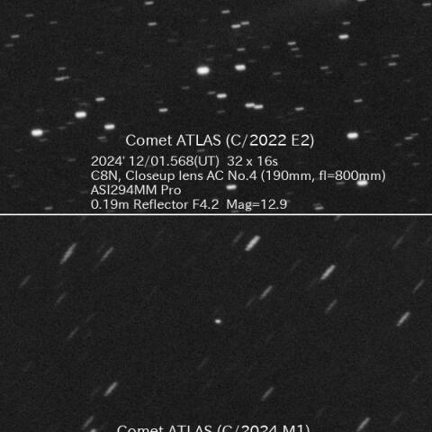 12/1の２彗星（C/2022E2、C/2024M1）
