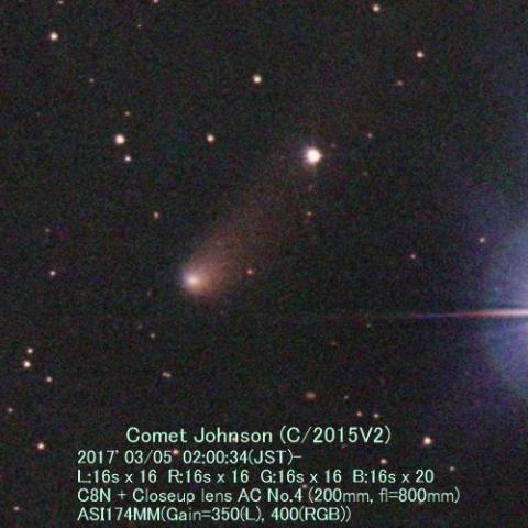 3/5のジョンソン彗星(C/2015V2)