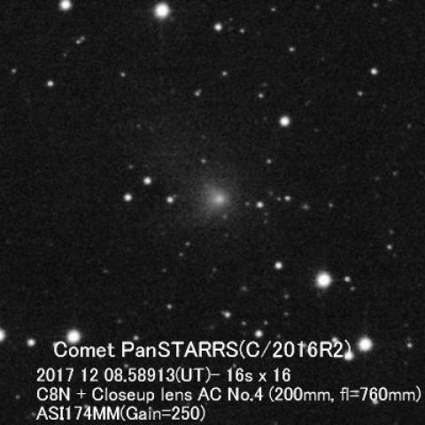 12/8のパンスターズ彗星（C/2016R2)