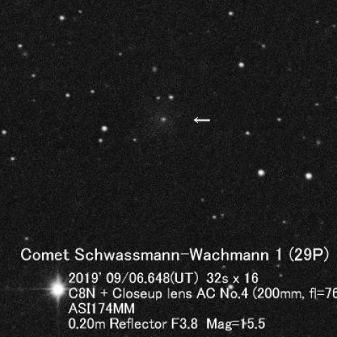 9/7のシュワスマン－ワハマン第1彗星(29P)