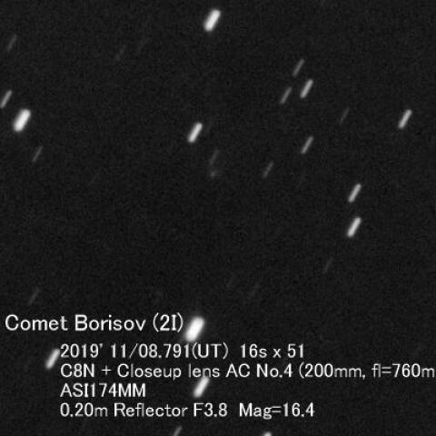 初の恒星間彗星ボリソフ彗星(2I)