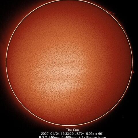 1/4の太陽の小さな黒点