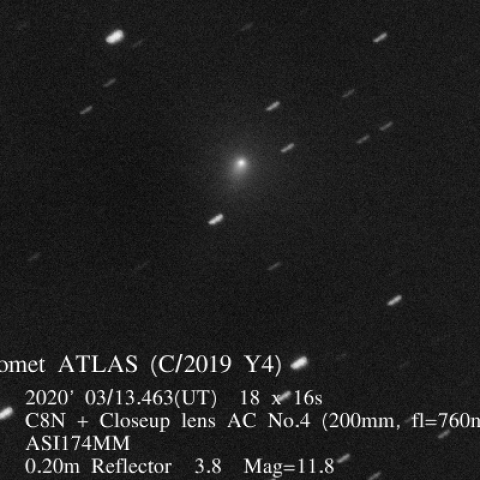 3/13のアトラス彗星(C/2019 Y4)