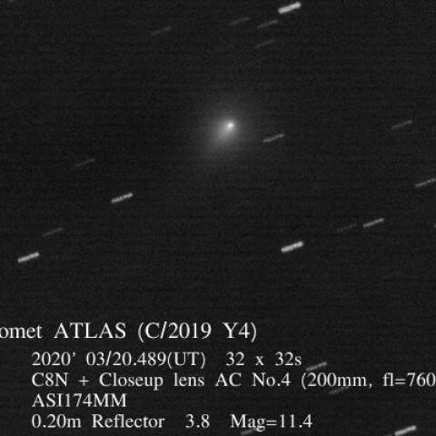 3/13のアトラス彗星(C/2019 Y4)