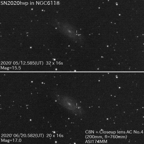 超新星2020hvp(NGC6118)の減光
