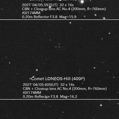 4/5に撮影した彗星3つ