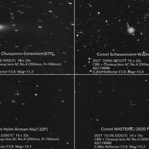 10/6に撮影した4つの彗星