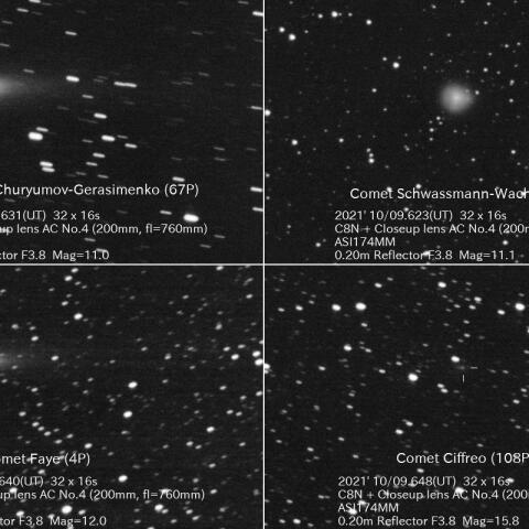 10/9に撮影した4つの彗星