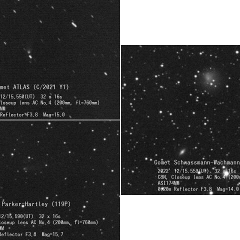 12/15の彗星３つ