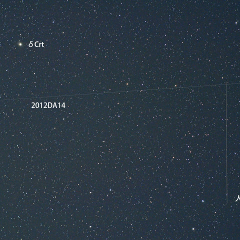 コップ座δ星付近を通過する2012DA14