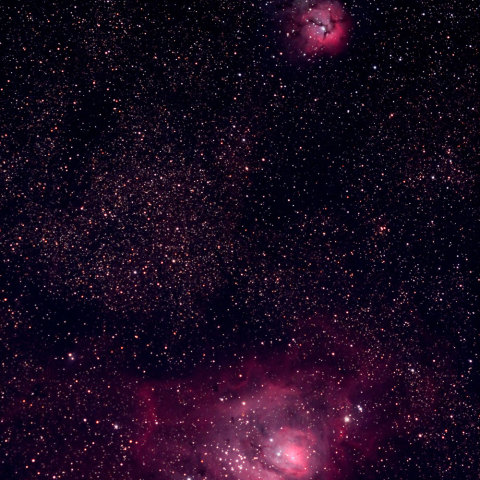 夜明け前のいて座の散光星雲