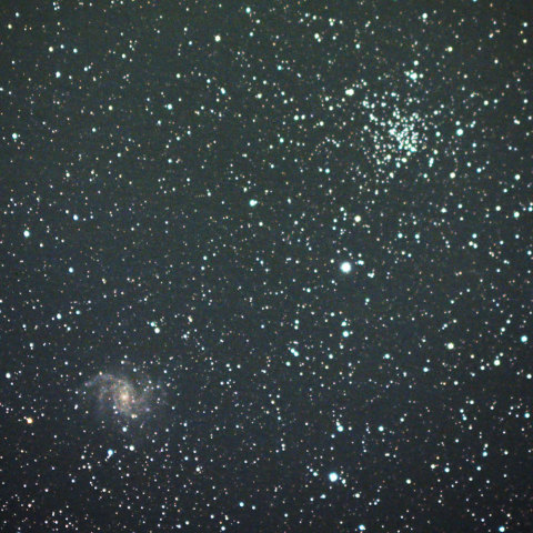 NGC6939星団とNGC6946銀河