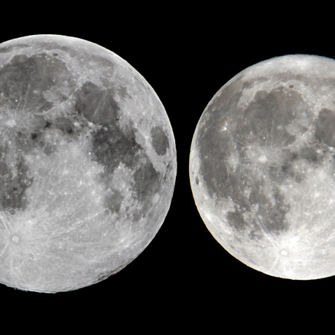 スーパームーンと最小の満月２０１４