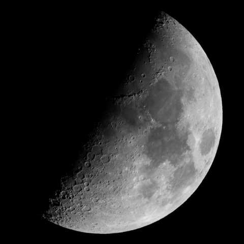 上弦の月 2019年1月14日