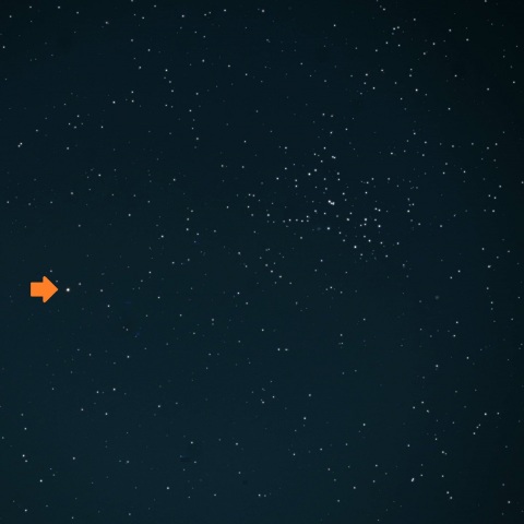 火星とプレアデス星団の接近 2019年3月31日