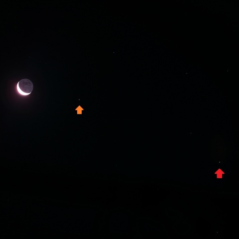 月、火星、アンタレス 2020年1月21日