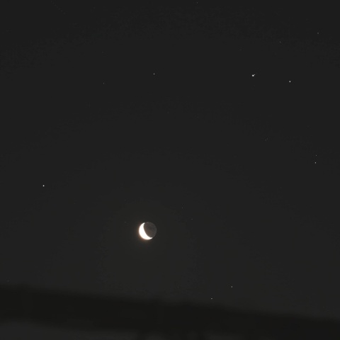 月と火星・木星・土星 2020年3月19日