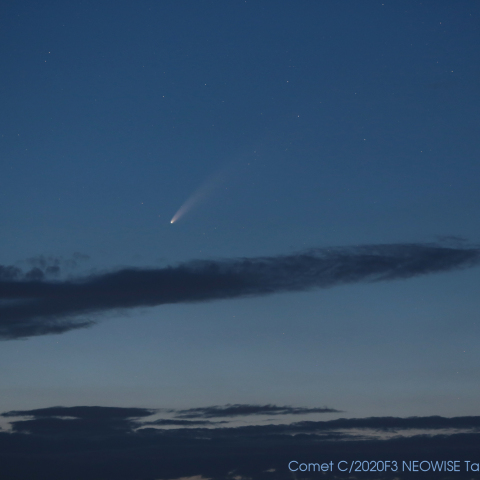 宵の空に現れたネオワイズ彗星
