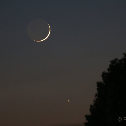 二日月と金星