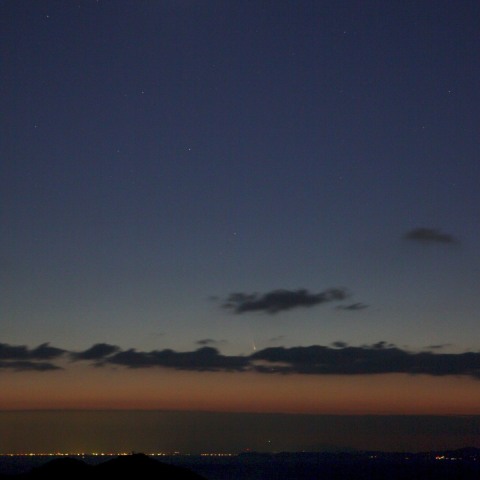 3/14の月とパンスターズ彗星