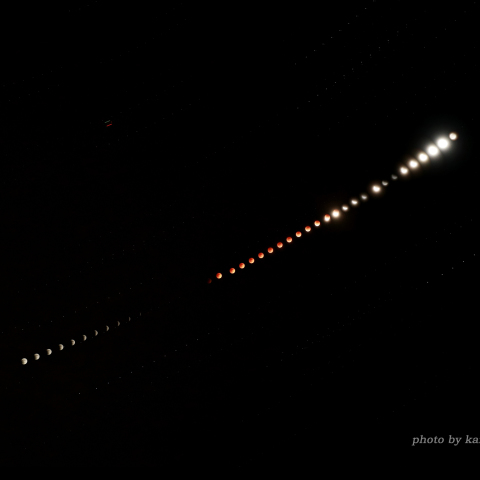 皆既月食2018　全過程